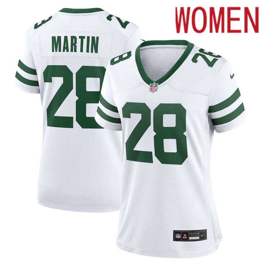 Women New York Jets #28 Curtis Martin Nike White Legacy Retired Player Game NFL Jersey